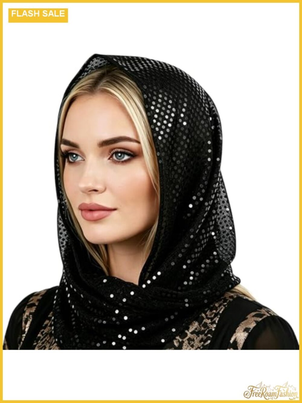 Sequin Head Scarf Rave Hood Pet Polyester Festival Wrap One Size